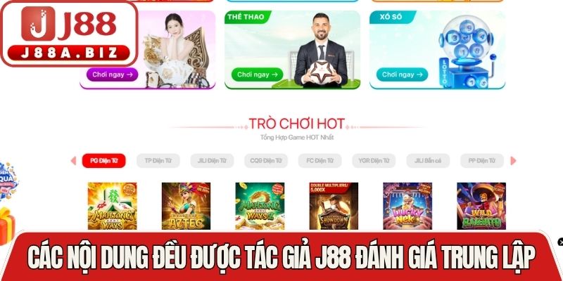 Các nội dung đều được tác giả J88 đánh giá trung lập