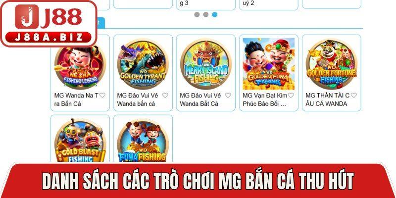 Danh sách các trò chơi MG bắn cá thu hút