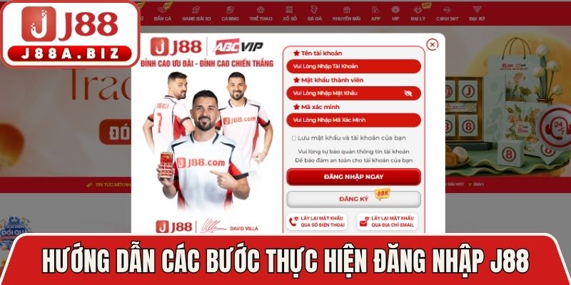 Hướng dẫn các bước thực hiện đăng nhập J88